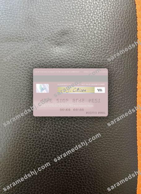 Panama Banco Banistmo visa debit card photolook back